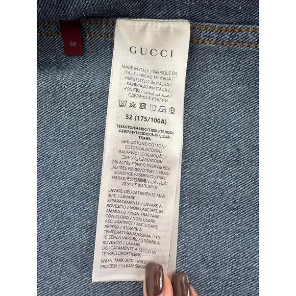 Men's Gucci NWT Indigo Blue Interlocking G Lasered Denim Jacket Size 52 - Picture 4 of 16